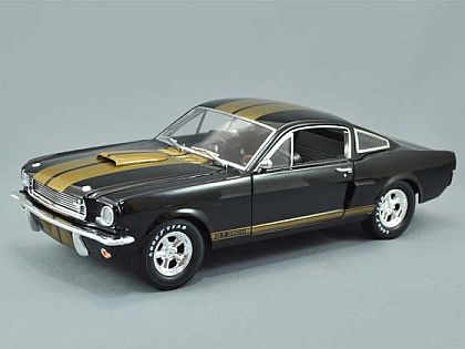 1966 Shelby HERTZ Mustang G.T.350H with Racing wheels • Black with Gold stripes • #SC360