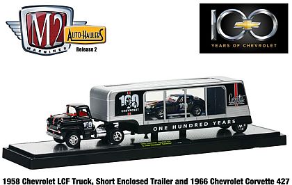 1958 Chevrolet LCF Truck and Enclosed Trailer with 1966 Corvette Sting Ray 427 Coupe • CHEVROLET 100 YEARS • #M2-3600-02-03