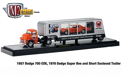 Auto Hauler • 1957 Dodge 700 COE Truck & Enclosed Trailer & 1970 Dodge Super Bee • #M2-35000-04-03