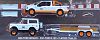 2015 Ford F-150 and 1996 Ford Bronco and Flatbed Trailer • GULF Oil Racing set • #GL51061A