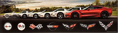7 Corvette Generations Panorama • Gallery Wall Art • #VE1117977