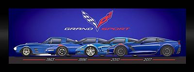 Corvette Grand Sport Generations • Framed Gallery Wall Art • #GS63961017