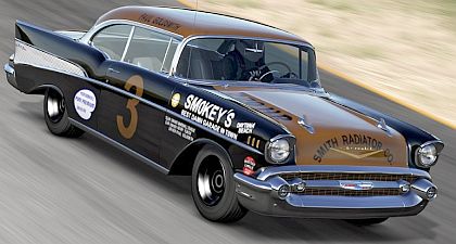 1957 CHEVROLET BEL AIR SMOKEY YUNICK PAUL GOLDSMITH DAYTONA NASCAR RACING ACME