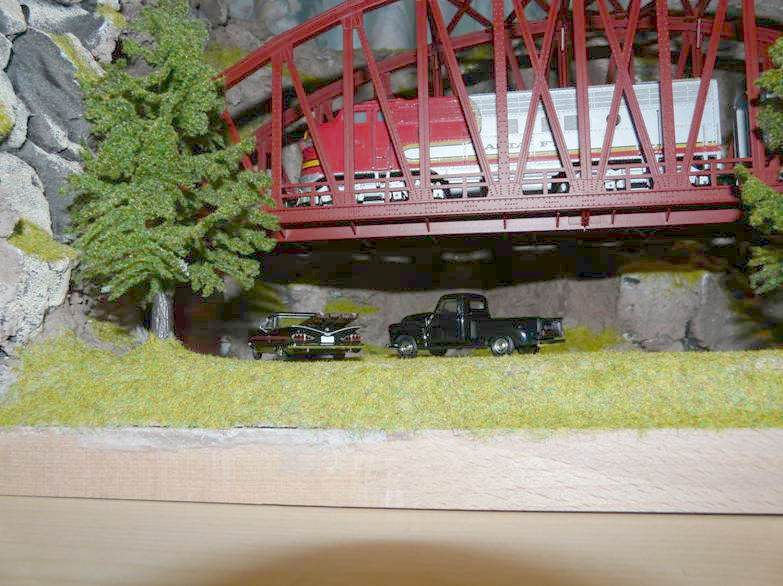 Train Bridge and Cars Diorama